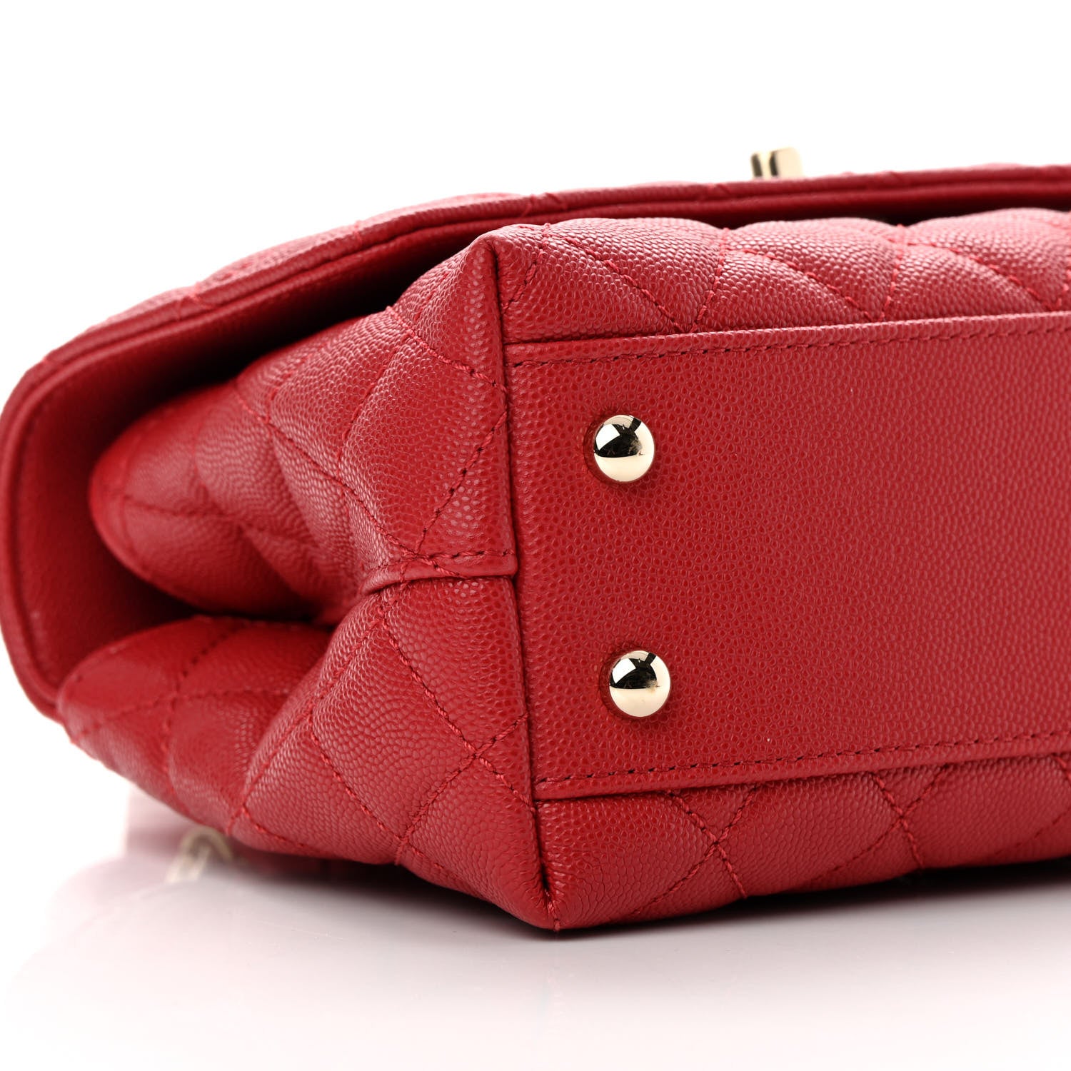 Chanel Caviar Lizard Embossed Quilted Mini Coco Handle Flap Red 9 of 11