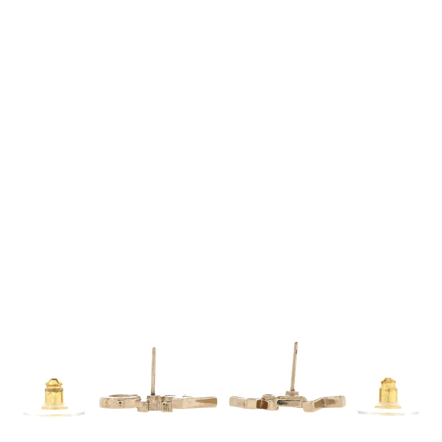 Crystal Pearl Signature Stud Earrings Gold