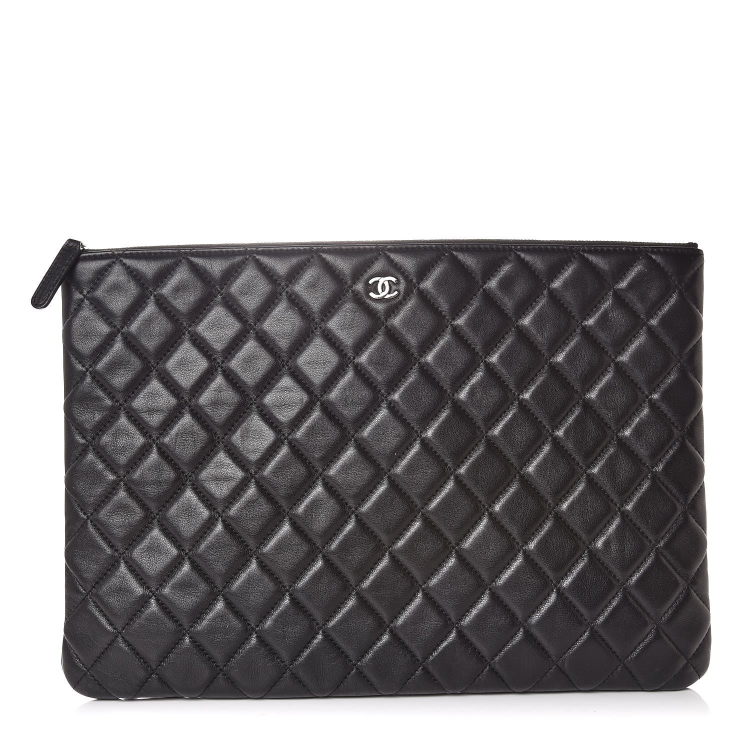 Chanel Lambskin Quilted Large Cosmetic Case Black 1 of 9