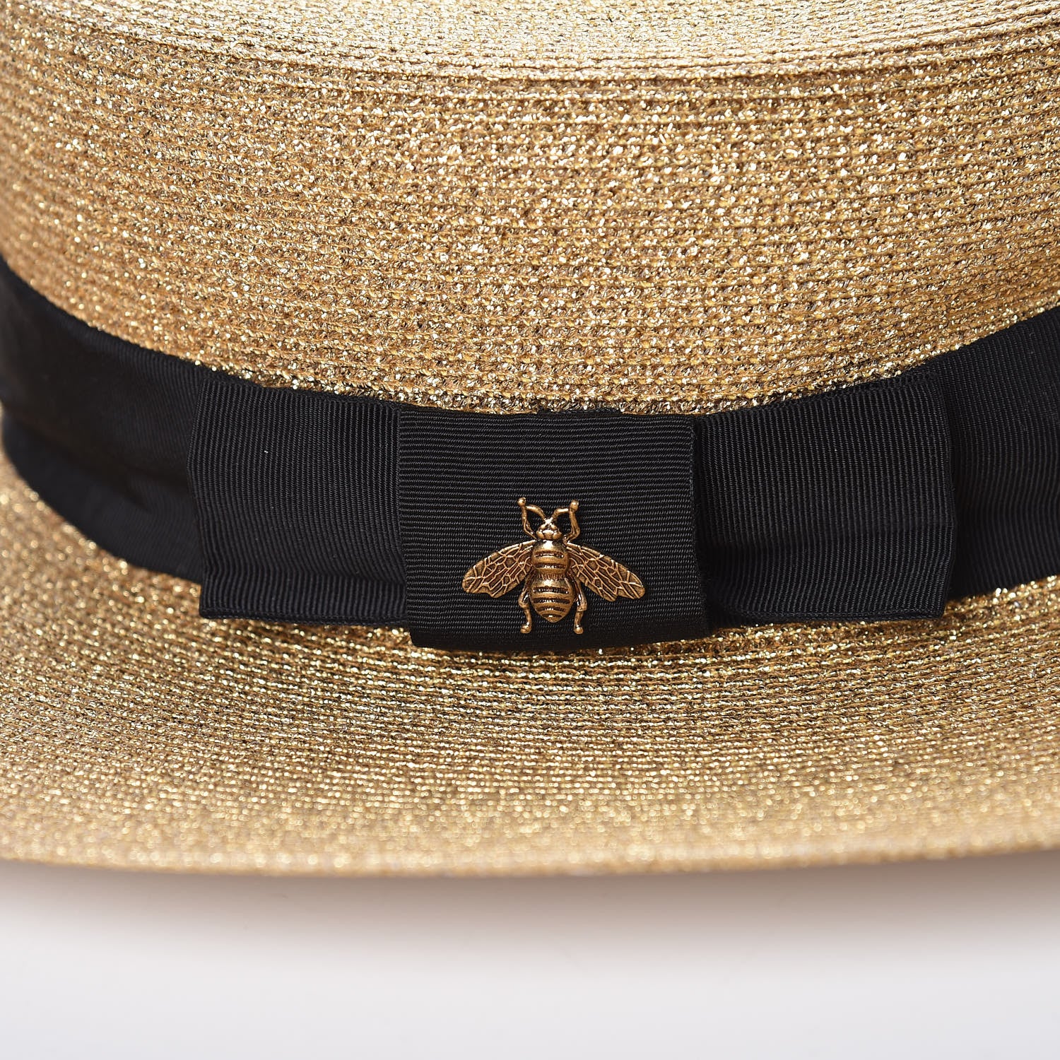 Gucci Lame Papier Hat L Black Gold 8 of 8