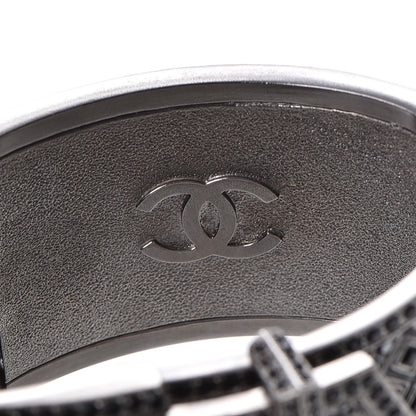 Chanel Ruthenium Crystal CC Wide Cuff 4 of 6