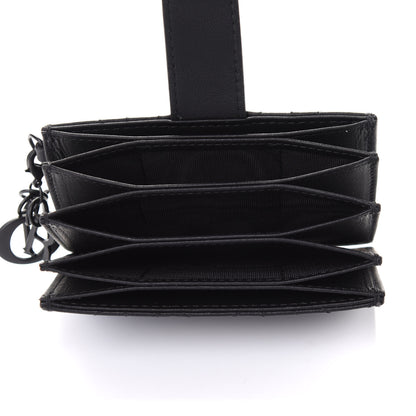 Christian Dior Ultra Matte Calfskin Cannage Lady Dior 5-Gusset Card Holder Black 5 of 11
