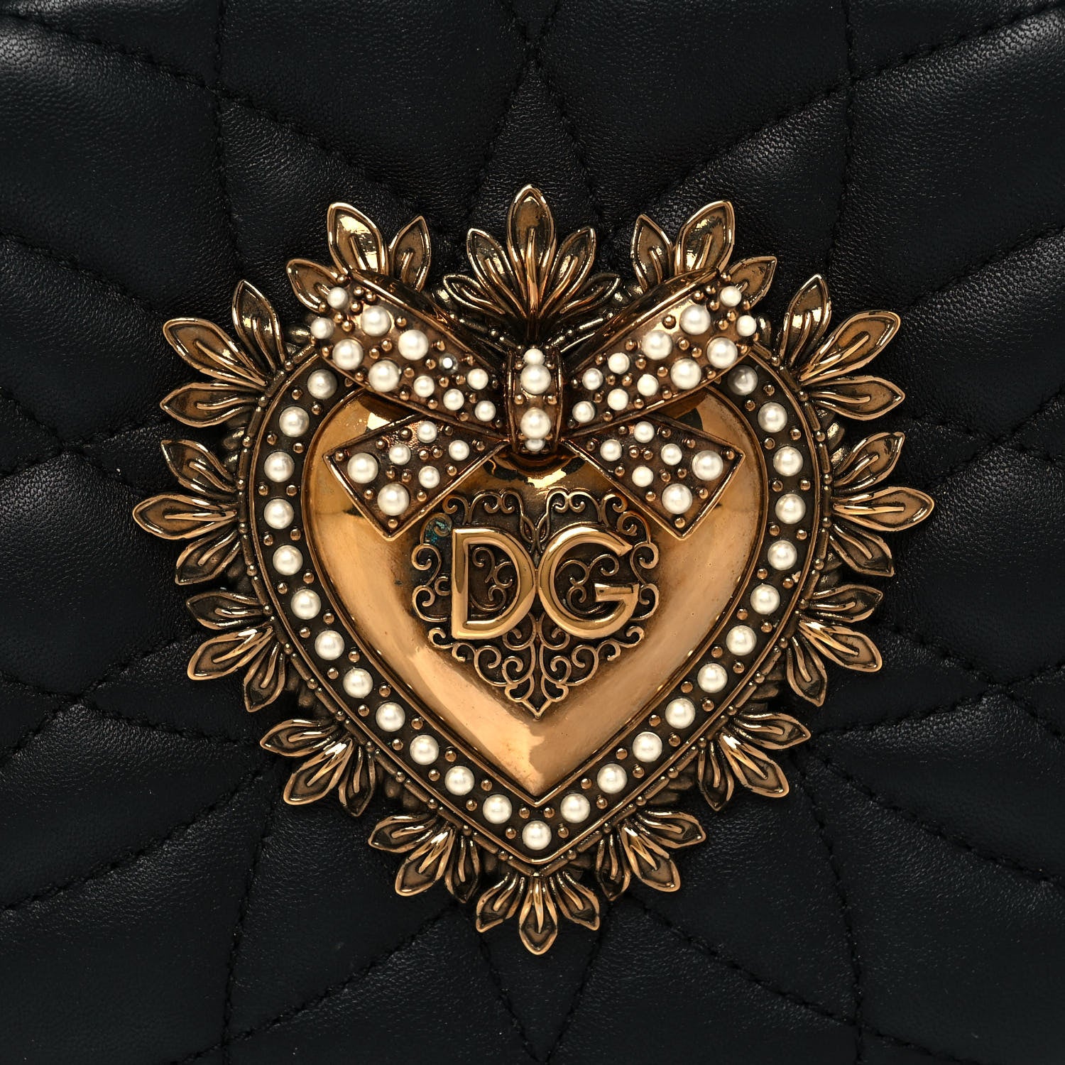 Dolce & Gabbana Smooth Calfskin Mini Devotion Camera Bag Black 7 of 13