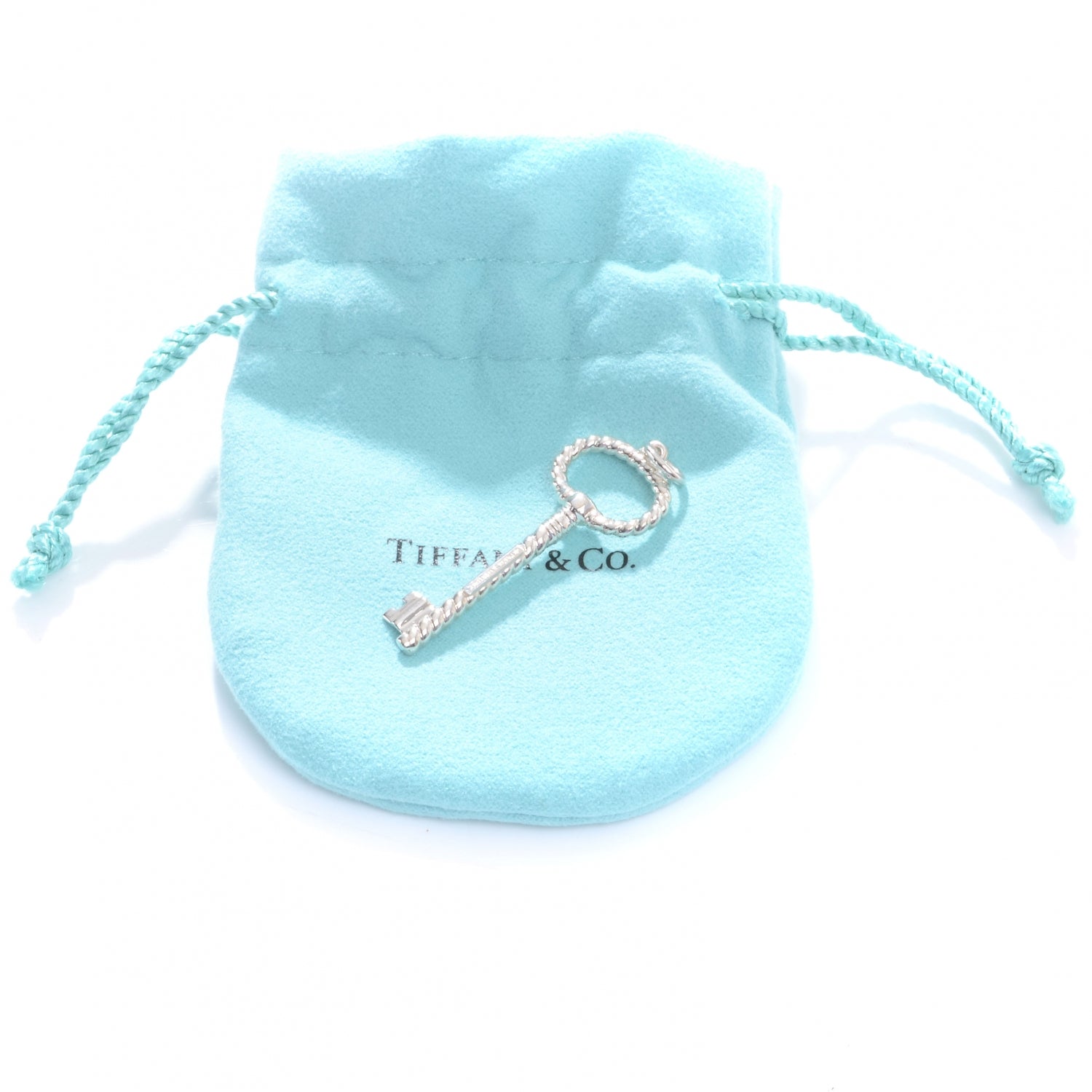 Tiffany Sterling Silver Twist Oval Key Pendant 3 of 4