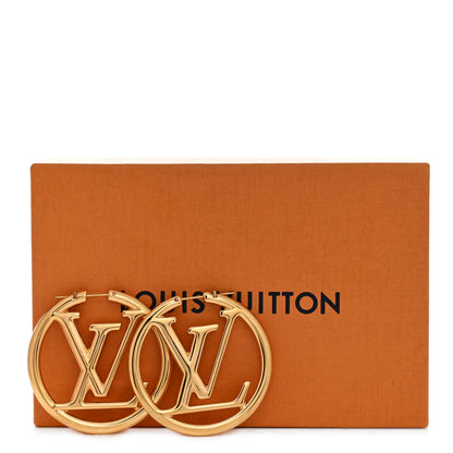 Louis Vuitton Metal Louise Hoop Earrings Gold 5 of 5