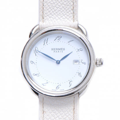 Hermes Stainless Steel Epsom 38mm Arceau Quartz Watch Blanc 1 of 7