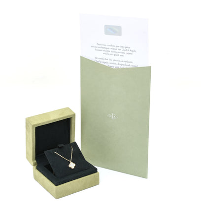 Van Cleef & Arpels 18K Yellow Gold Mother of Pearl Sweet Alhambra Pendant Necklace 6 of 6
