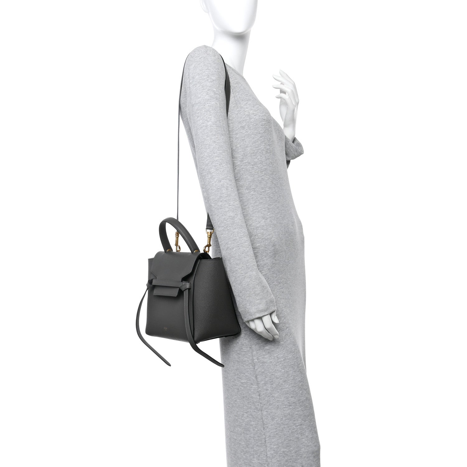 Celine Grained Calfskin Micro Belt Bag Grey 3 of 21