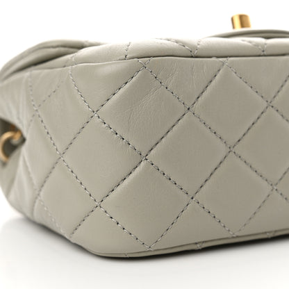 Chanel Lambskin Quilted Mini Pearl Crush Flap Grey 10 of 12