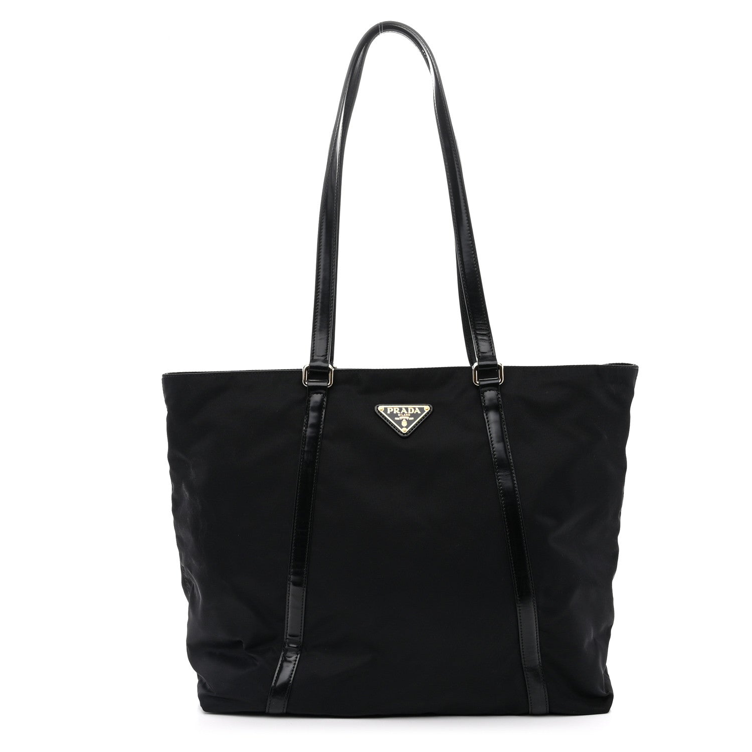 Prada Tessuto Nylon Calfskin Shopping Tote Black 1 of 11