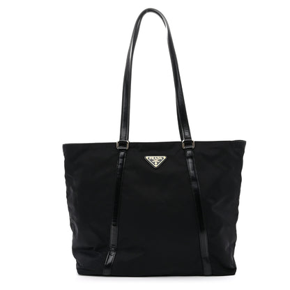 Prada Tessuto Nylon Calfskin Shopping Tote Black 1 of 11