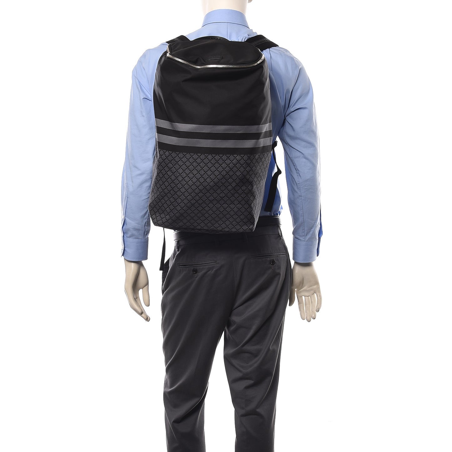 Nylon Diamante Backpack Black