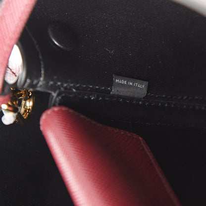 Prada Saffiano Cuir Small Double Bag Cherry Black 7 of 10