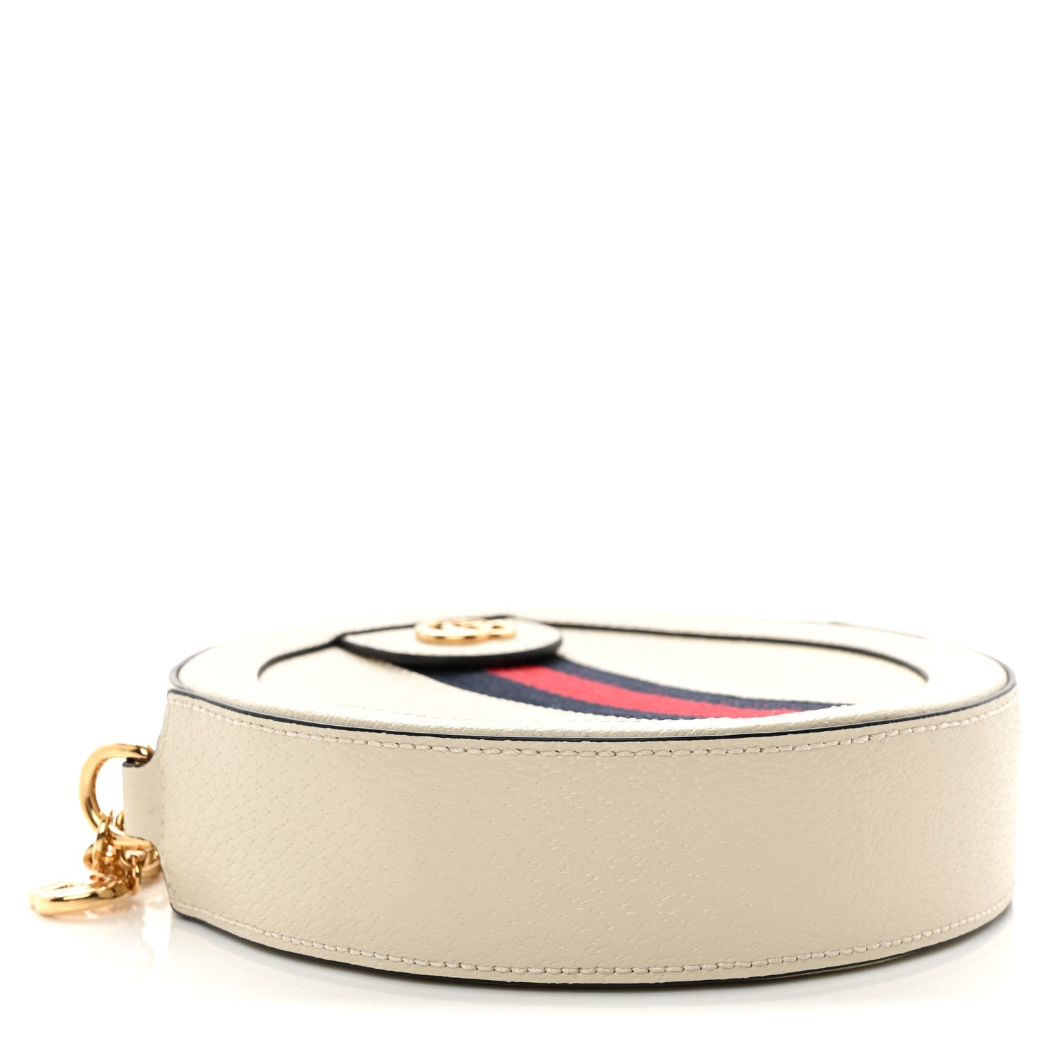 Gucci Textured Calfskin Web Mini Ophidia Round Shoulder Bag Mystic White 4 of 10