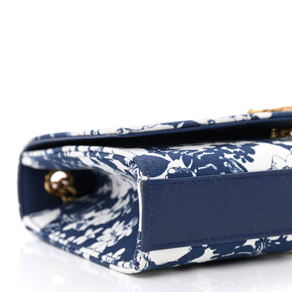 Saint Laurent Canvas Small Monogram Hibiscus Print Kate Satchel Blue 18 of 19