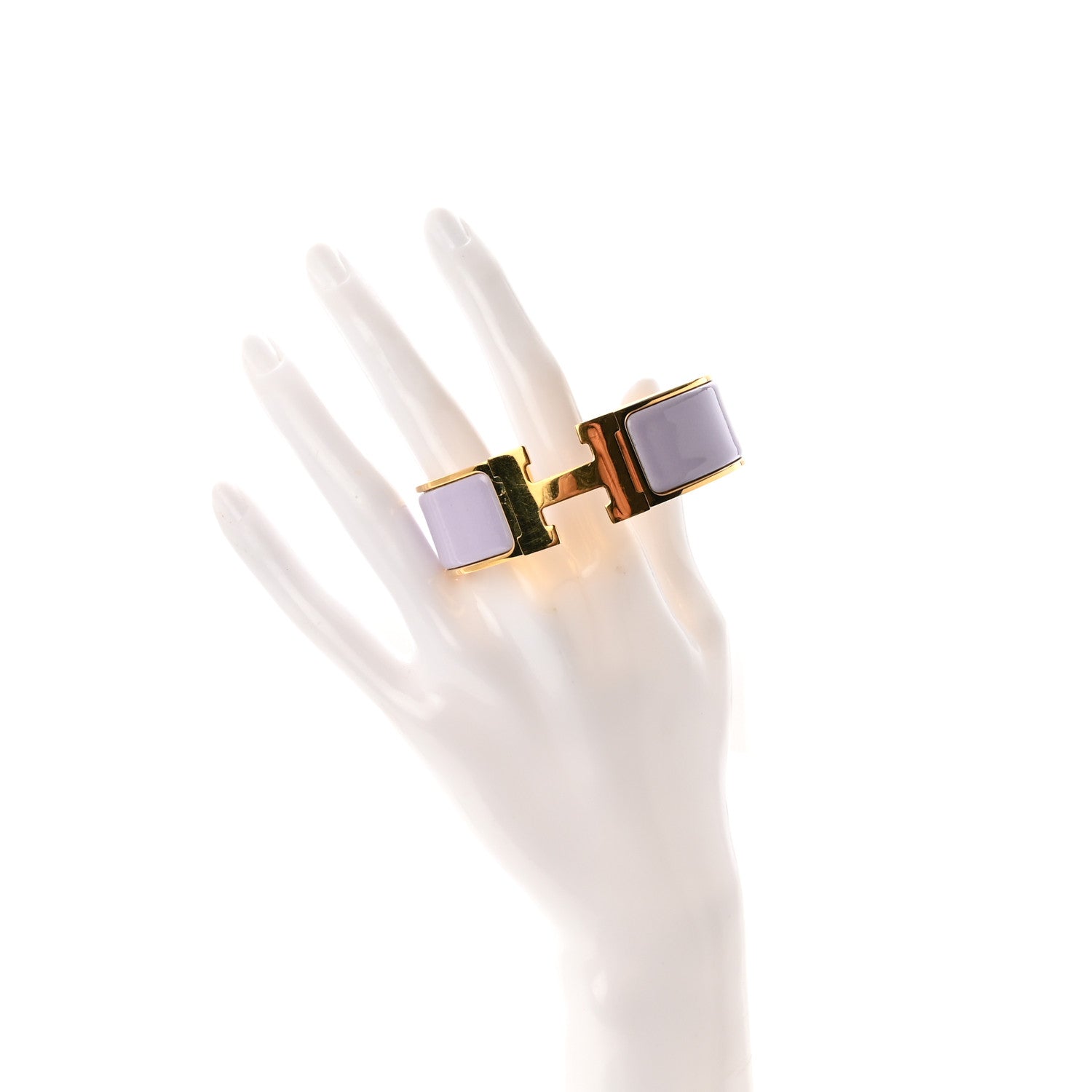 Hermes Enamel Wide Clic Clac H Bracelet GM Parme 2 of 4