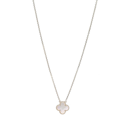 Van Cleef & Arpels 18K Yellow Gold Mother of Pearl Vintage Alhambra Pendant Necklace 1 of 8
