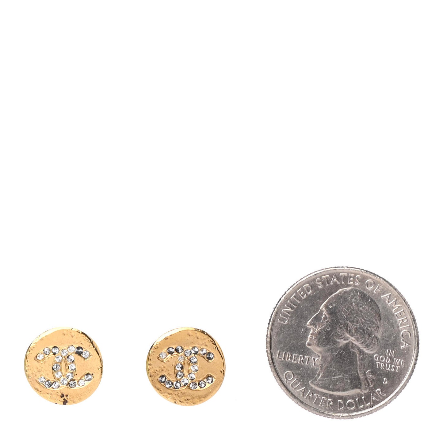 Crystal Papyrus Stud Earrings Gold