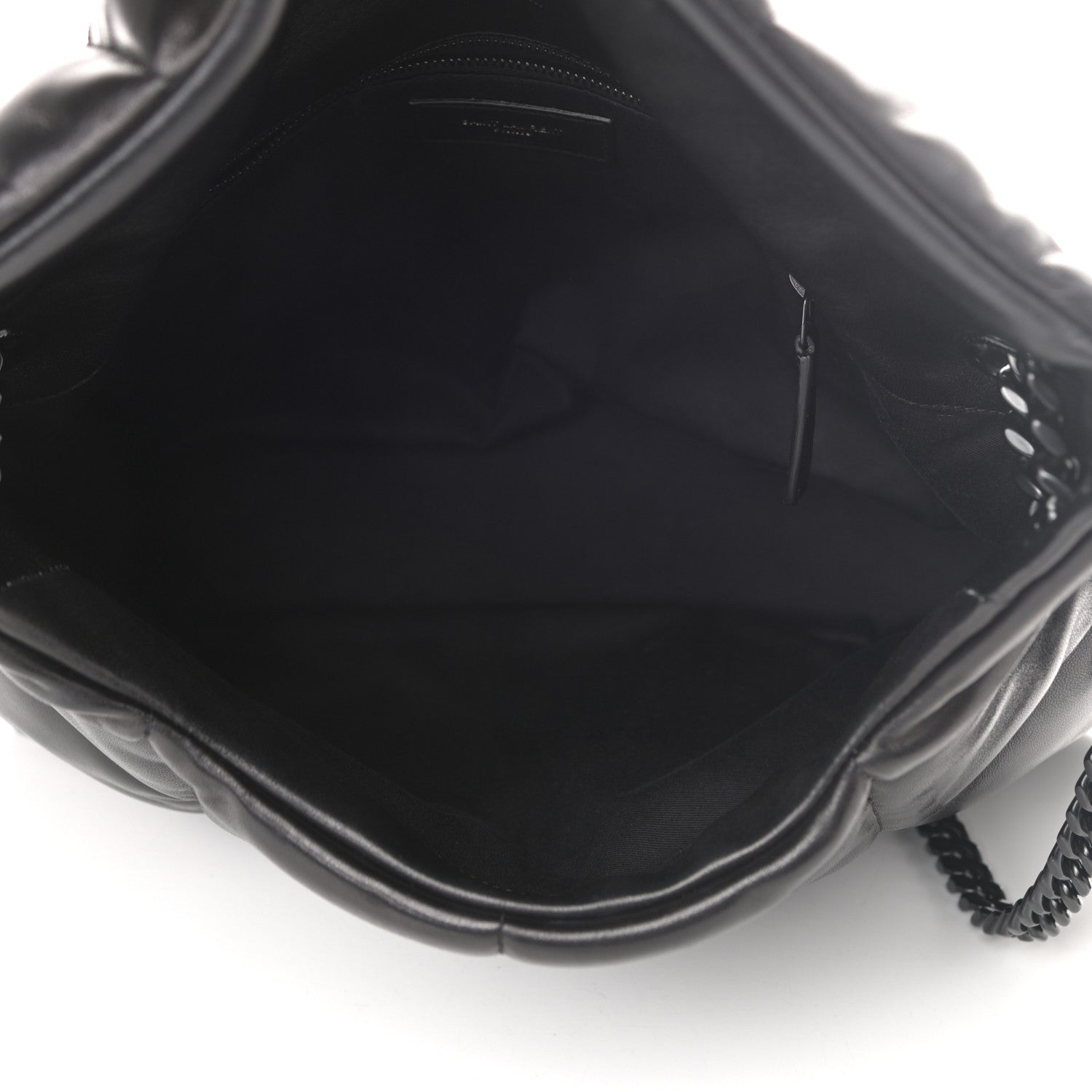 Saint Laurent Lambskin Quilted Medium Loulou Puffer Monogram Chain Satchel Black 5 of 10