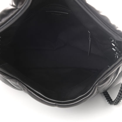 Saint Laurent Lambskin Quilted Medium Loulou Puffer Monogram Chain Satchel Black 5 of 10