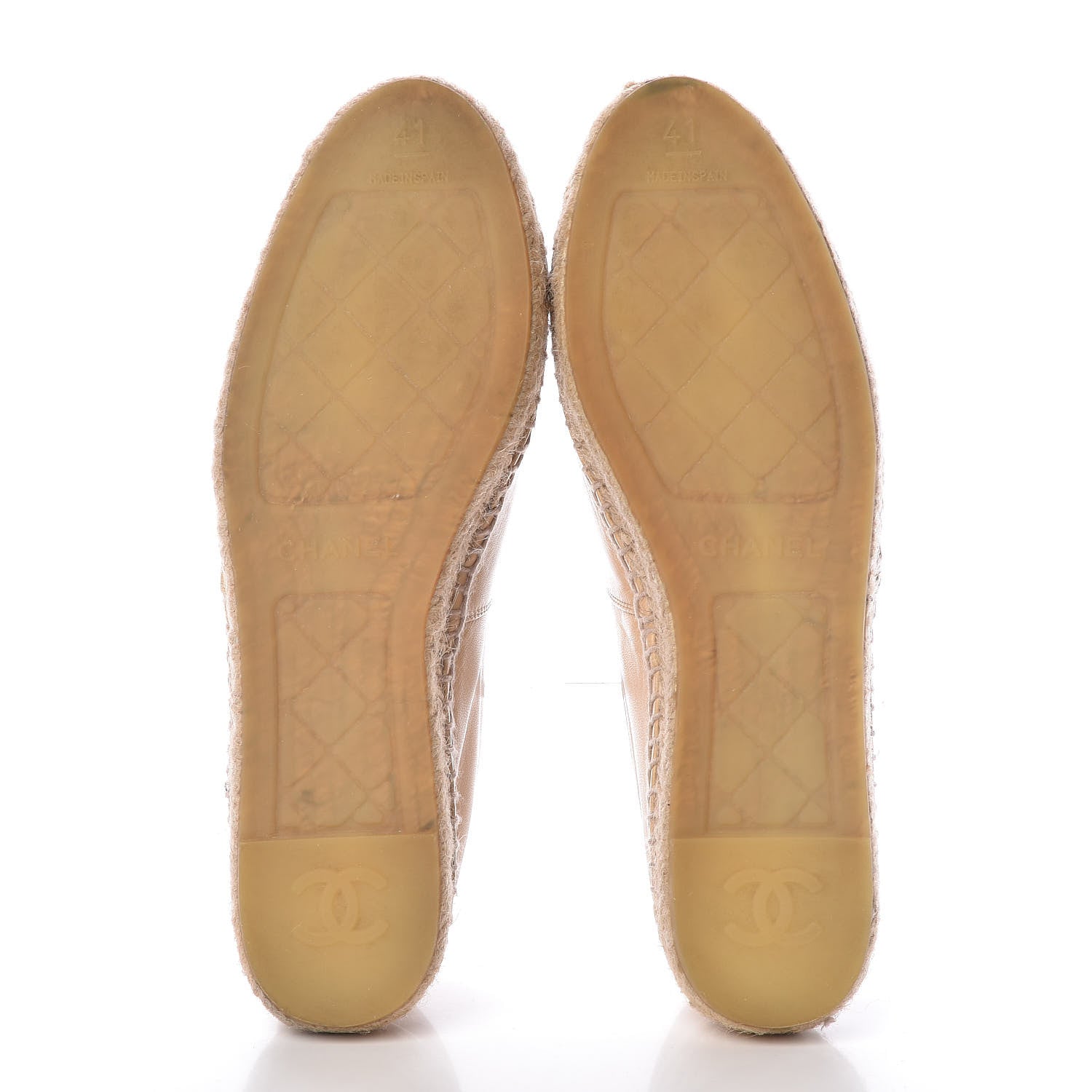Chanel Lambskin CC Espadrilles 41 Beige Black 7 of 12