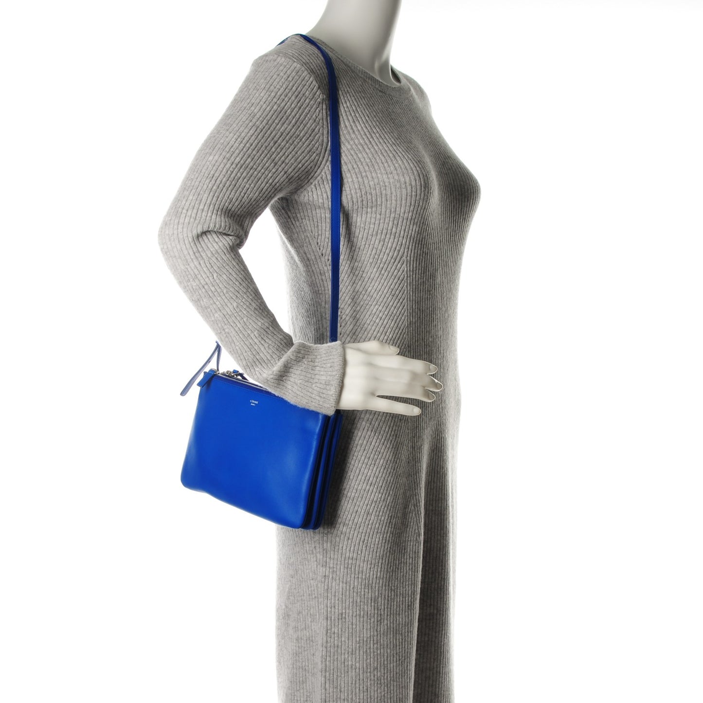 Lambskin Small Trio Crossbody Bag Electric Blue