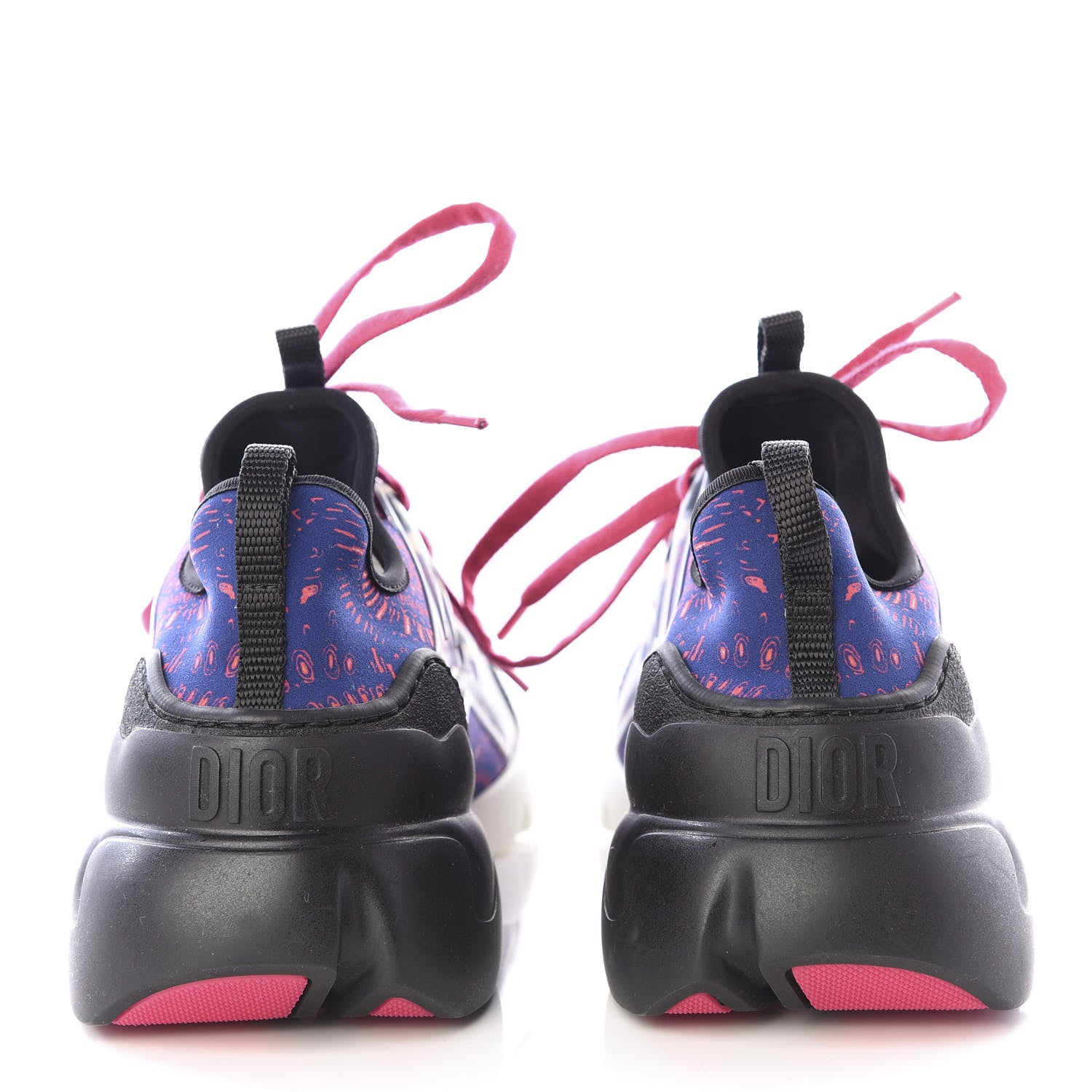 Christian Dior Technical Fabric Rubber Womens Fireworks D-Connect Sneakers 39 Deep Blue Pink 9 of 9