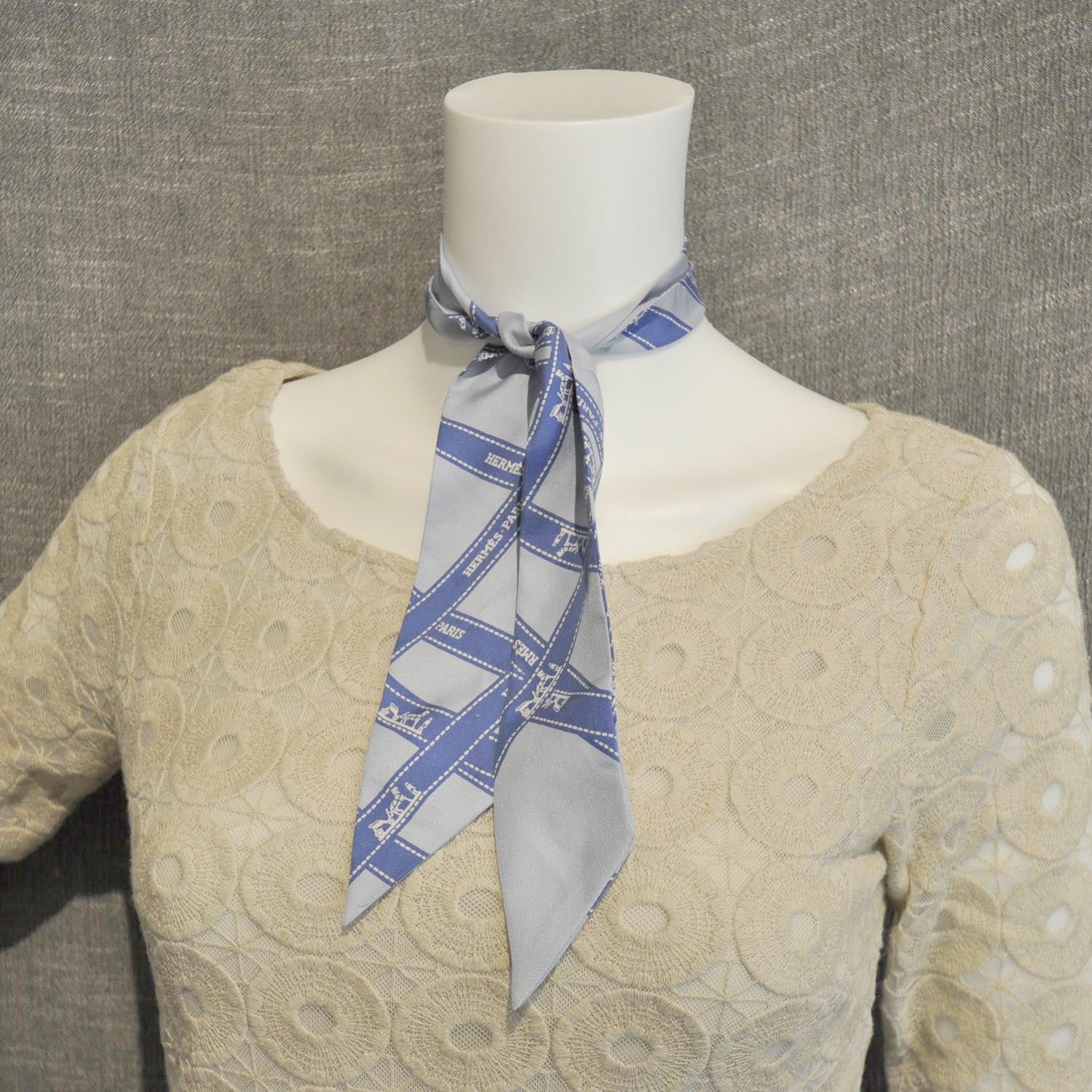 Hermes Silk Bolduc Twilly Bleu 4 of 4