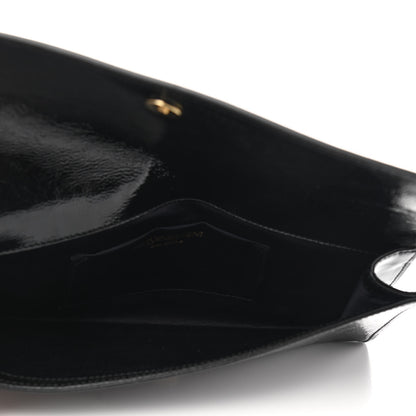 Saint Laurent Textured Patent Monogram Small Belle De Jour Clutch Black 5 of 7