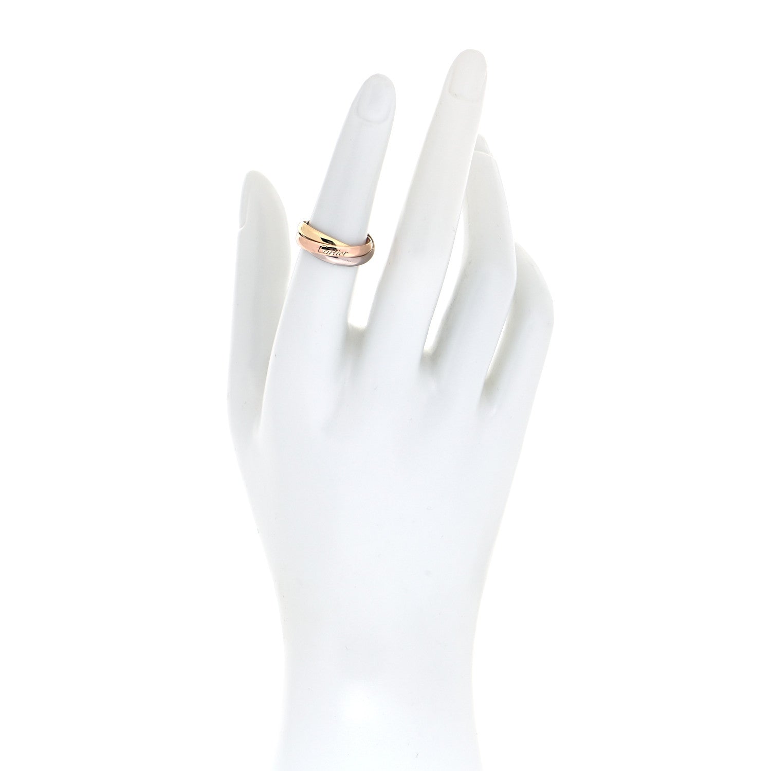 Cartier 18K Pink Yellow White Gold Classic Trinity Ring 51 5.75 3 of 10