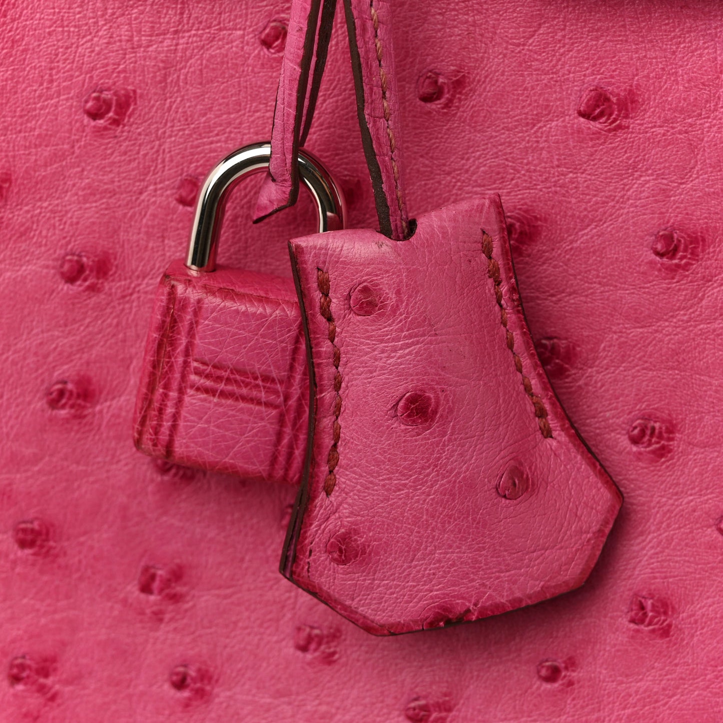 Ostrich Birkin 30 Rose Pourpre