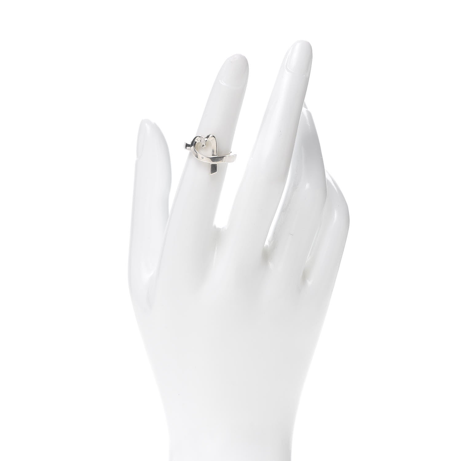 Tiffany Sterling Silver Paloma Picasso Loving Heart Ring 48 4.5 2 of 5