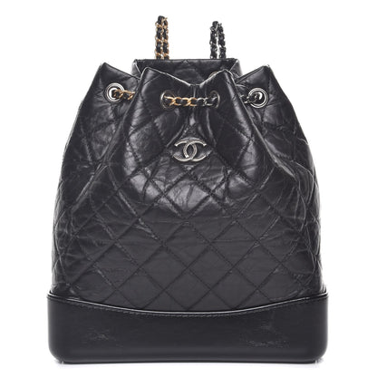 Chanel Aged Calfskin Quilted Gabrielle Backpack Black 1 of 8