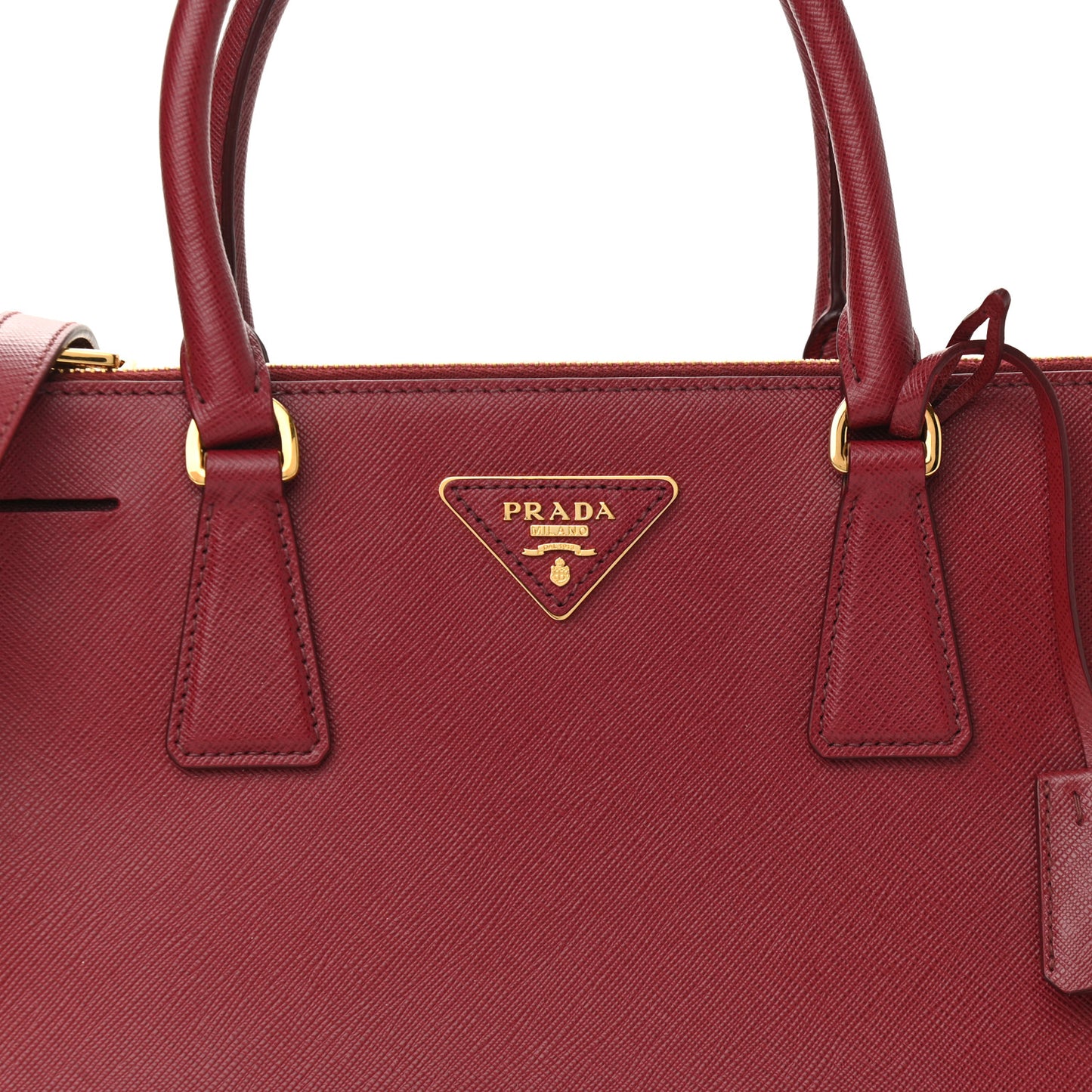 Saffiano Small Galleria Double Zip Tote Cerise