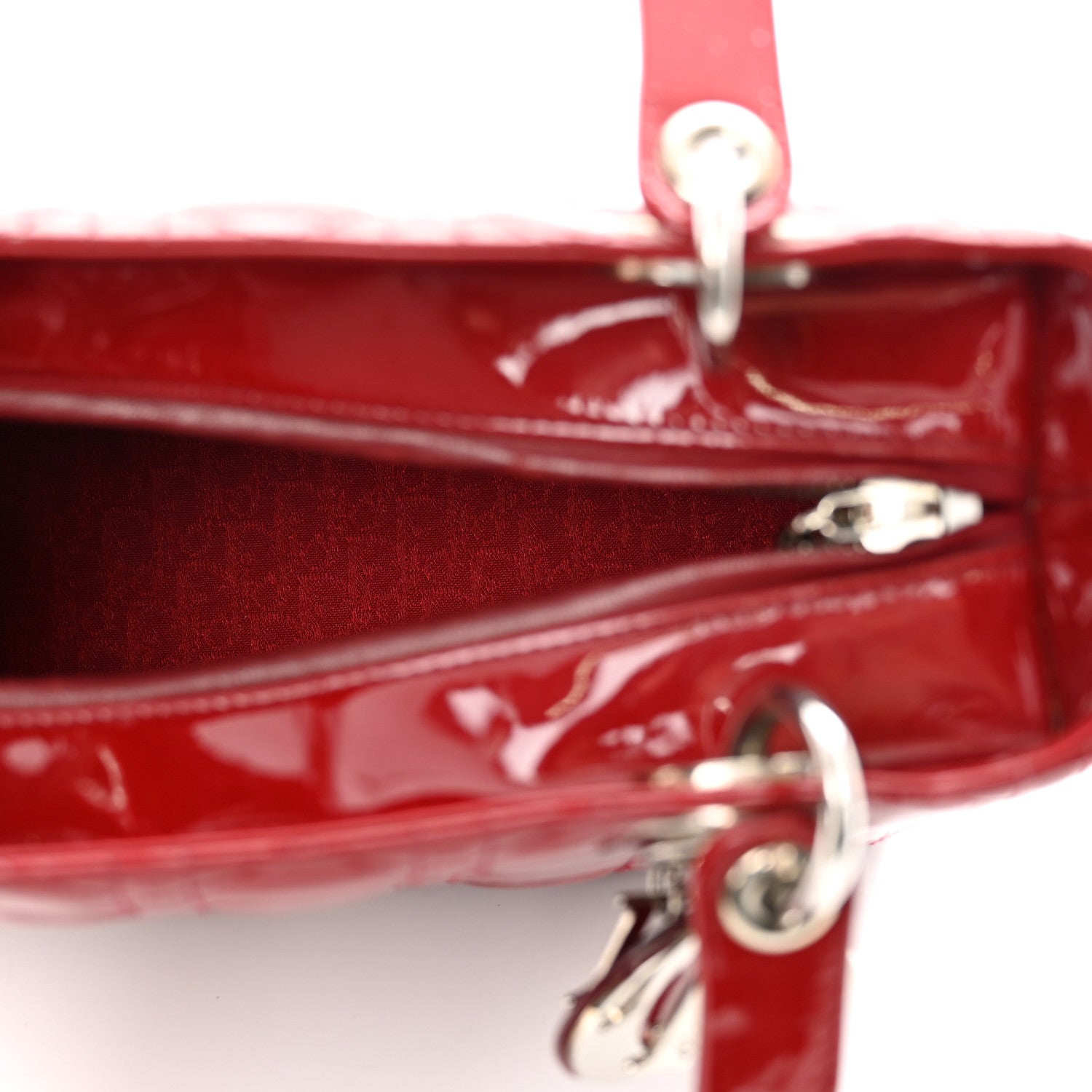 Christian Dior Patent Cannage Medium Lady Dior Red 5 of 10