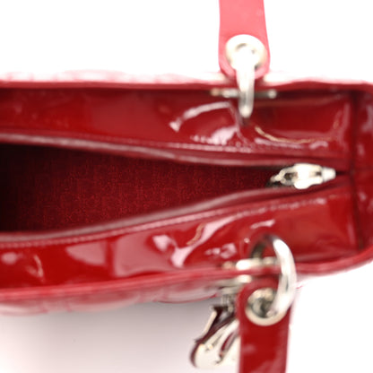 Christian Dior Patent Cannage Medium Lady Dior Red 5 of 10