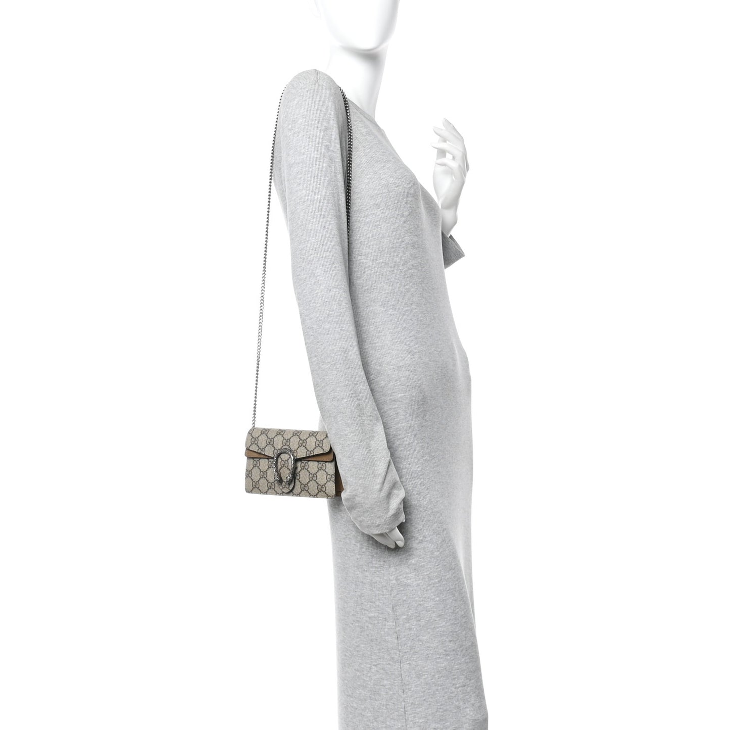 GG Supreme Monogram Super Mini Dionysus Shoulder Bag Taupe