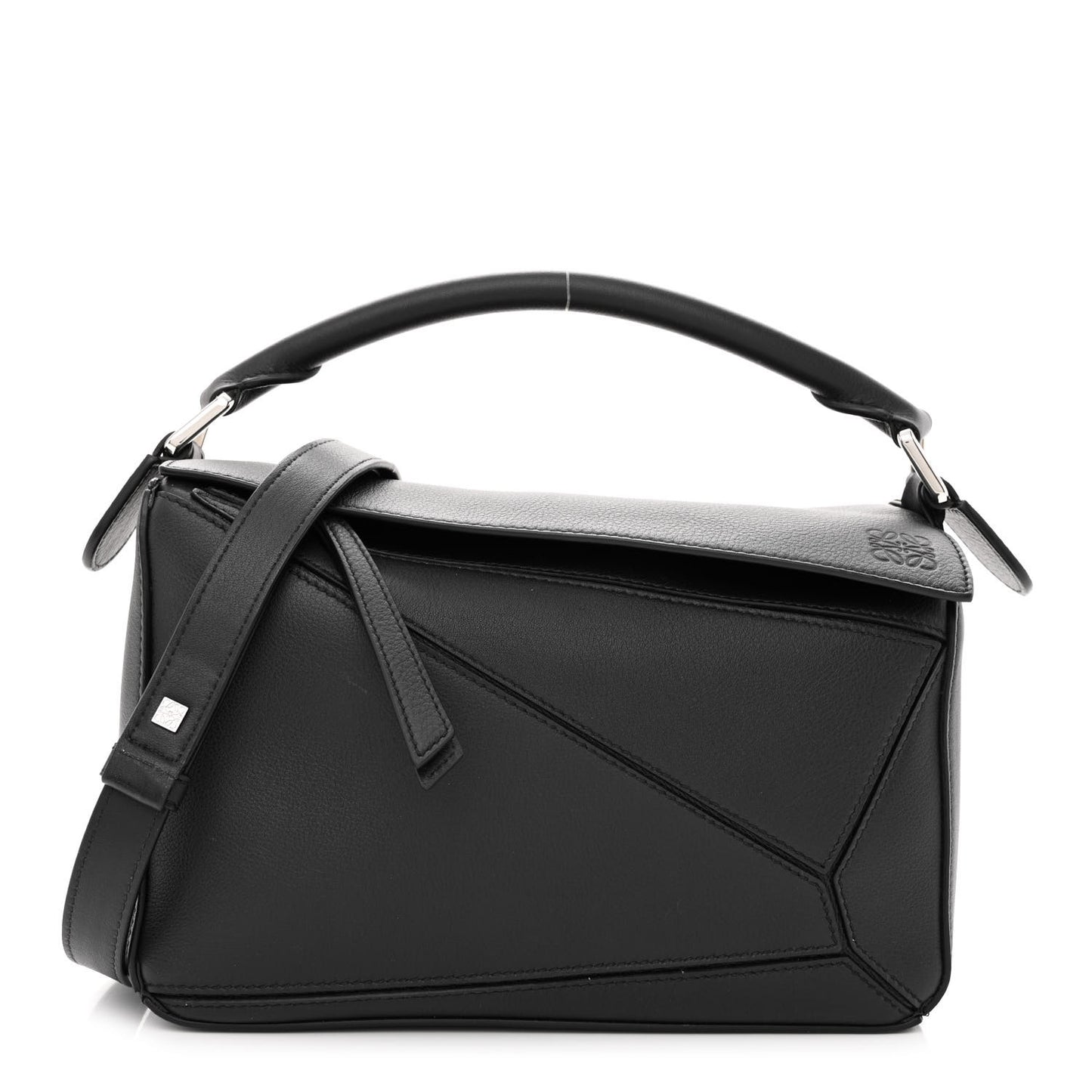 Calfskin Small Puzzle Bag Black