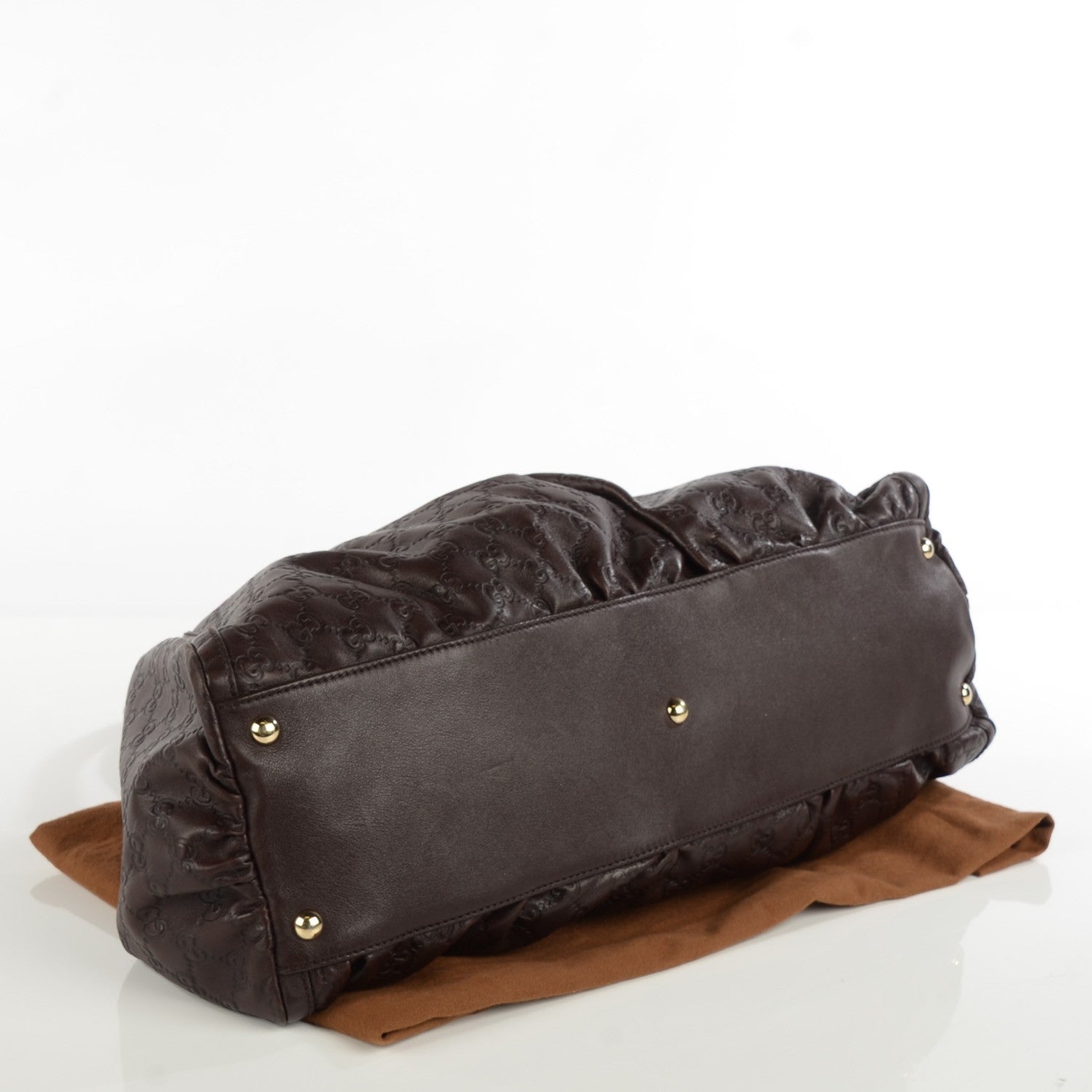 Gucci Guccissima Large D Gold Shoulder Bag Chocolate 4 of 7