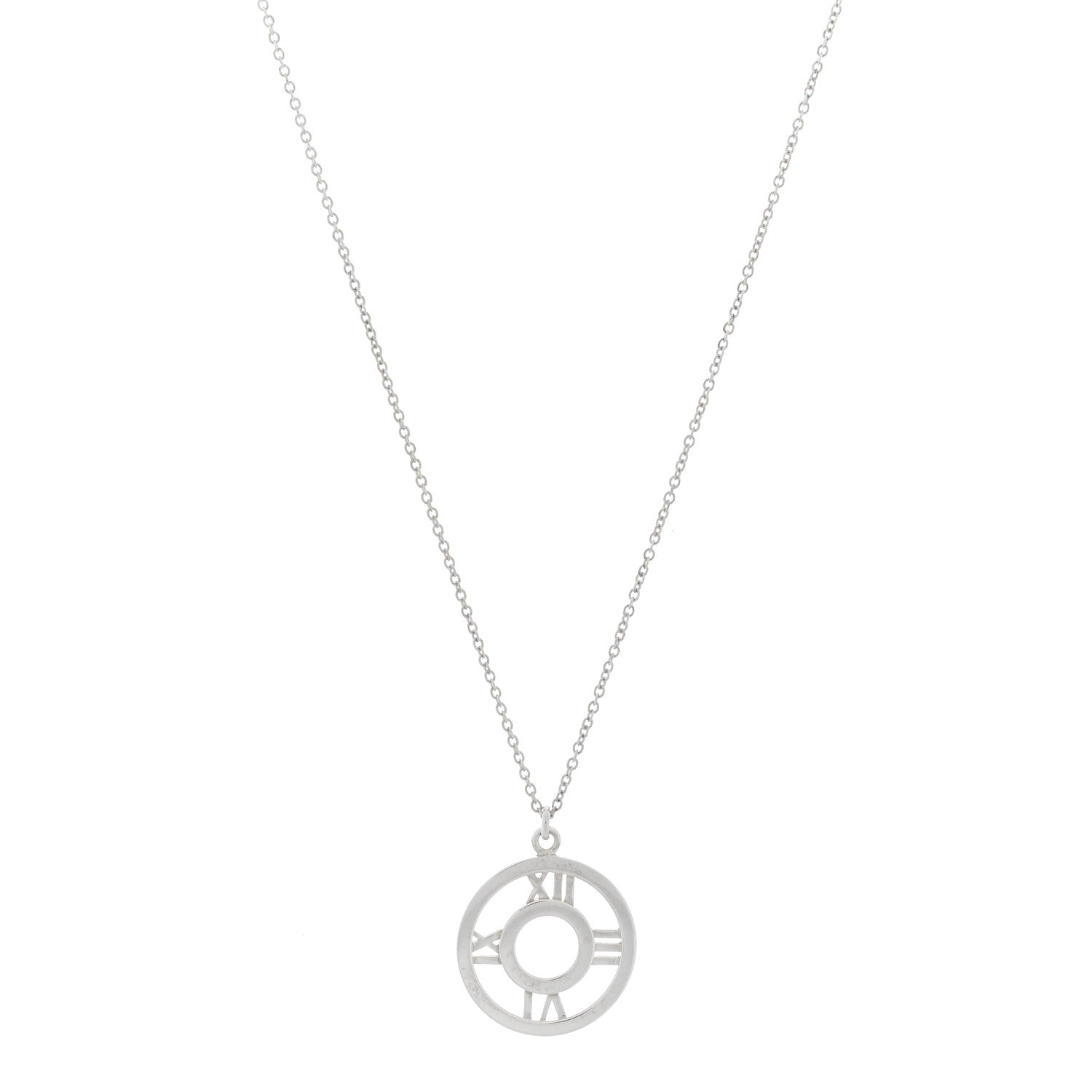 Tiffany Sterling Silver Medium Atlas Open Pendant Necklace 1 of 5