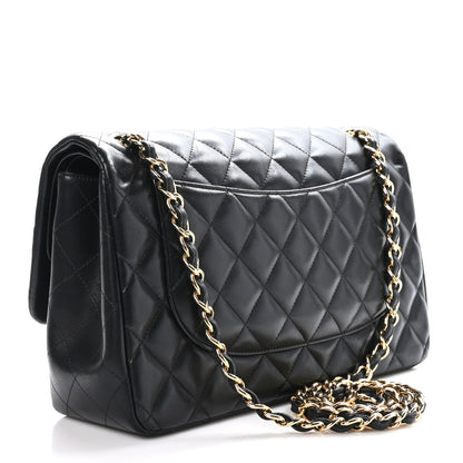 Chanel Lambskin Quilted Jumbo Double Flap Black 3 of 11