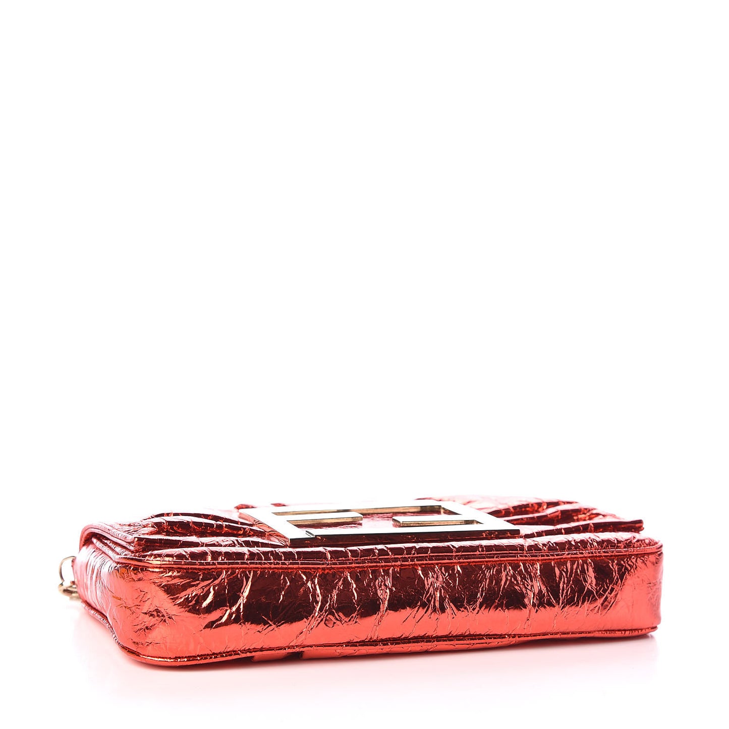 Laminated Metallic Calfskin Mia Pochette Red