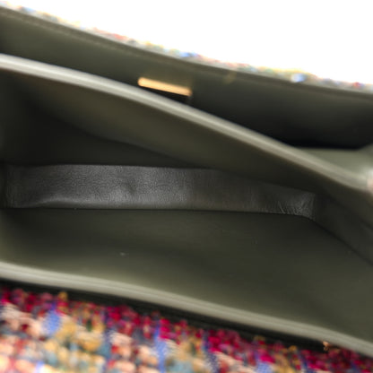 Chanel Wool Tweed Quilted Small Flap Khaki Red Pink Blue Green 5 of 10