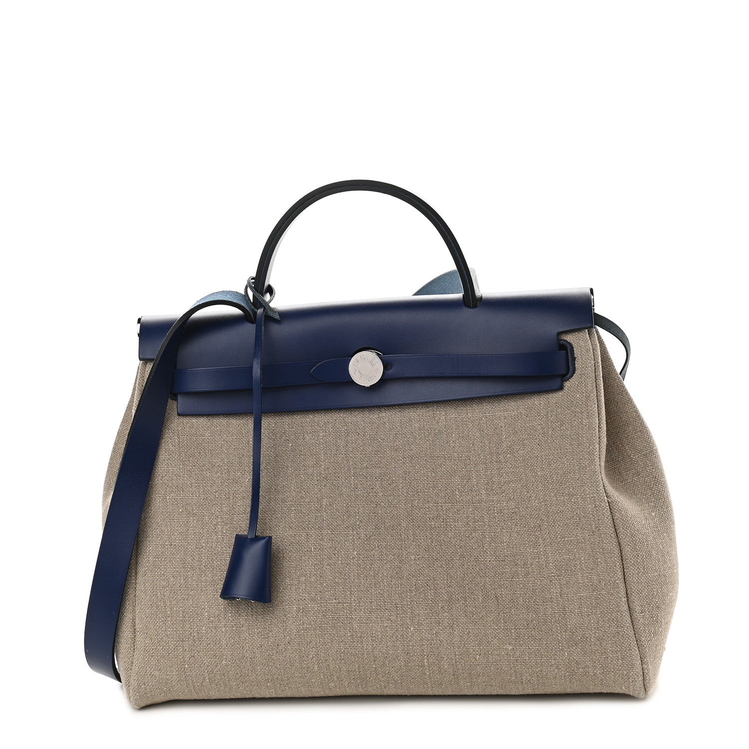 Hermes Military Toile Vache Hunter Herbag Zip Retourne 31 PM Bleu De France Ecru 2 of 8