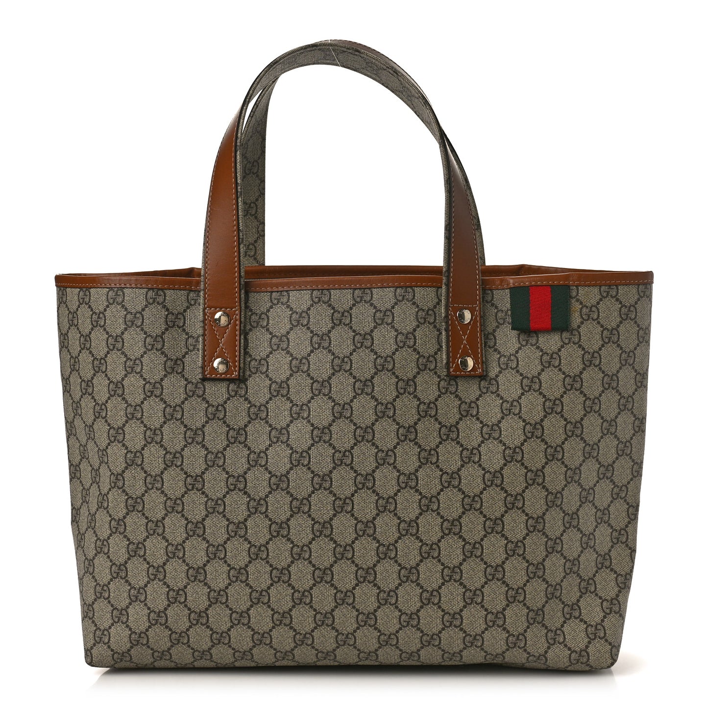 GG Plus Monogram Medium Signature Web Loop Tote Light Brown