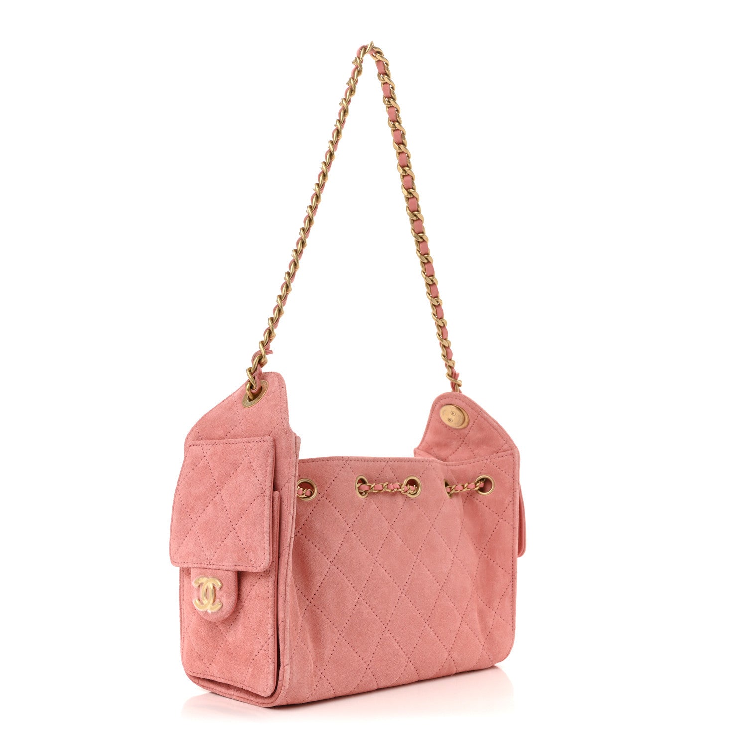 Chanel Suede Quilted Mini Chanel 25 Handbag Pink 3 of 11