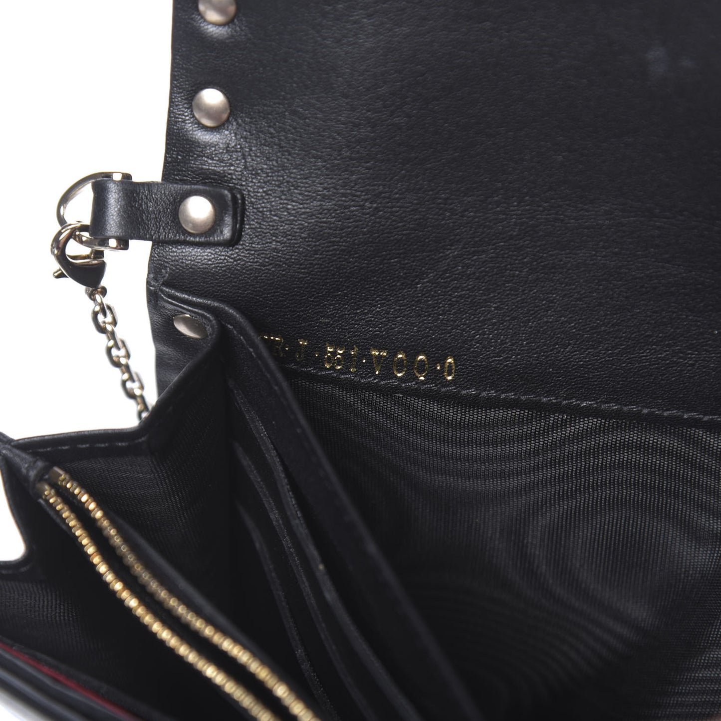 Vitello Rockstud Flap Wallet On Chain Ivory Black