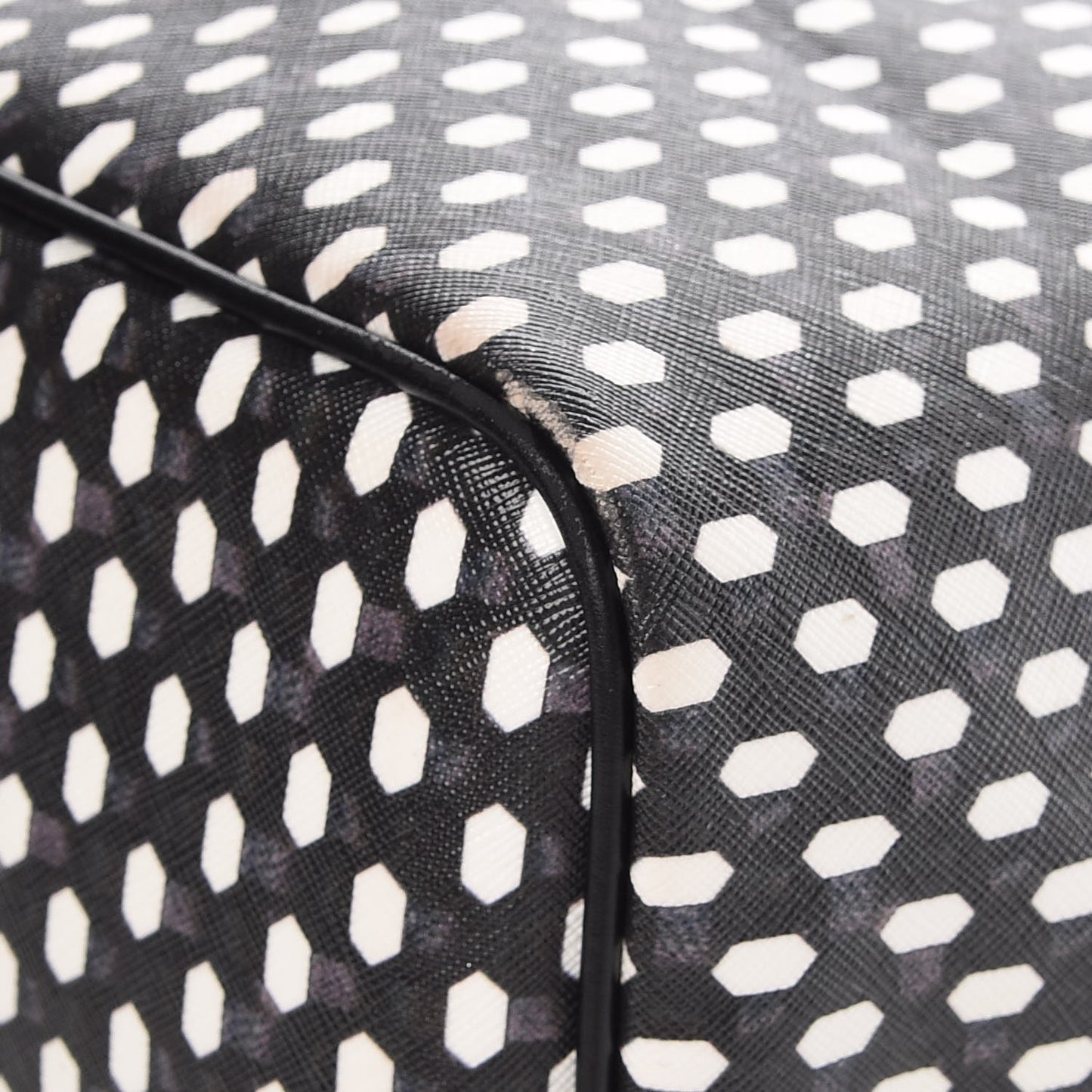 Coated Canvas Large Antigona Tote Black White