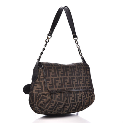 Fendi Zucca B Bis Flap Bag Tobacco Castagna 3 of 15
