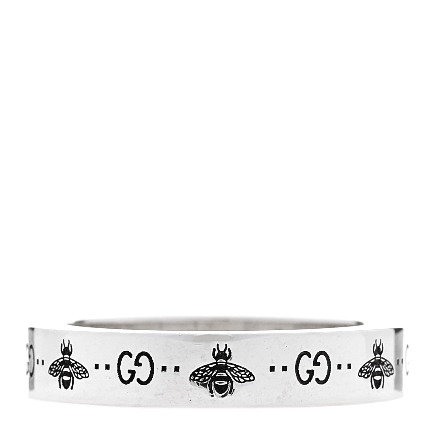 Gucci Sterling Silver Narrow Bee Ring 54 6.75 3 of 7